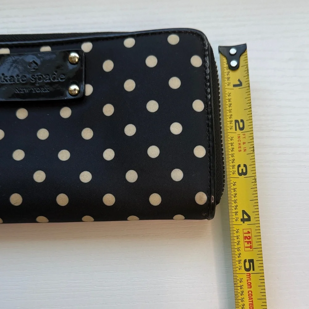 Kate Spade Black and Cream Polka Dot Wallet